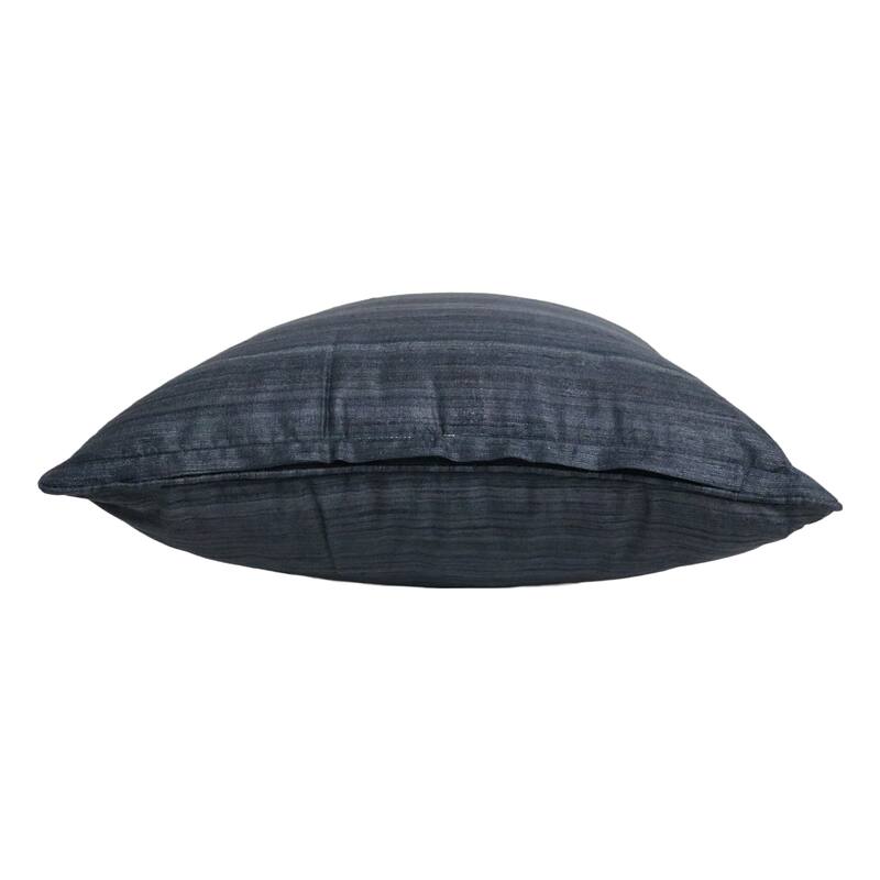 Home&Manor Raw Silk Throw Pillow 18" Dark Blue