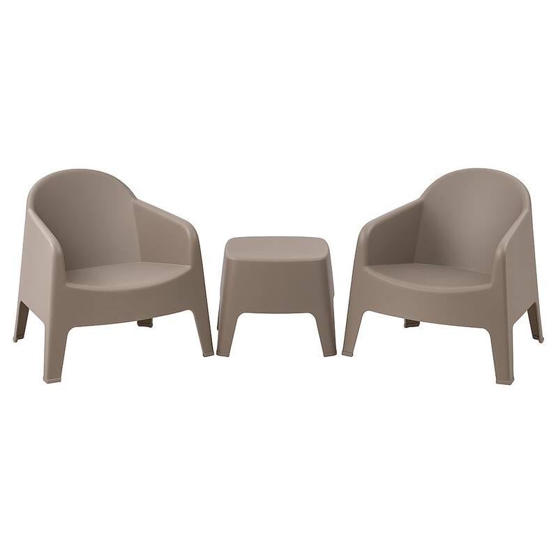 Milane 3-Piece Contract Grade Outdoor Lounge Set with side table - Taupe