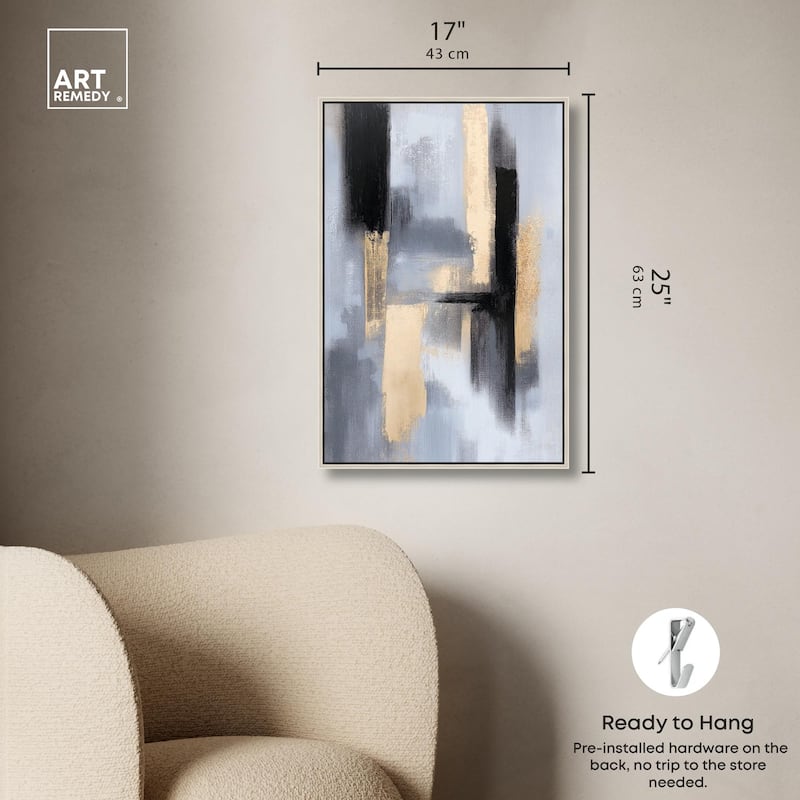 Onyx and Aureolin I Canvas by Art Remedy