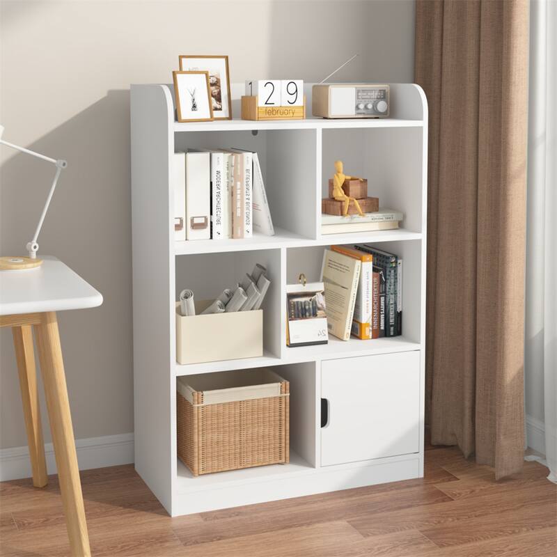 Kids Bookcase,Bookshelf with 6 Compartments,Freestanding Shelves