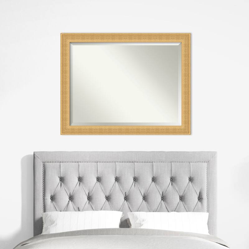 Trellis Beveled Wood Framed Wall Mirror - Trellis Gold