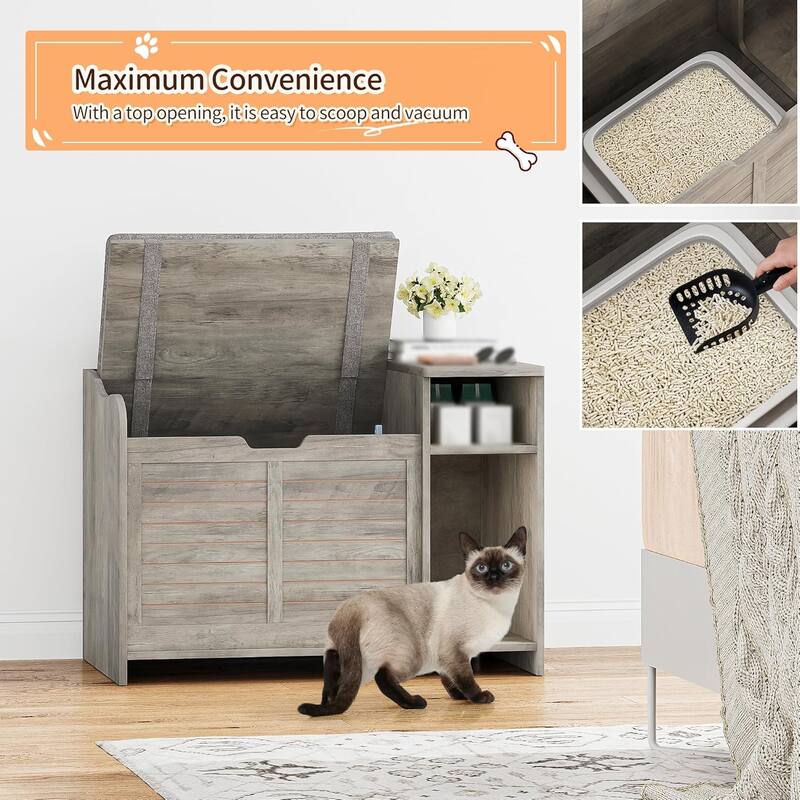 Cat Litter Box Enclosure Furniture, Cat Washroom Hidden Furniture