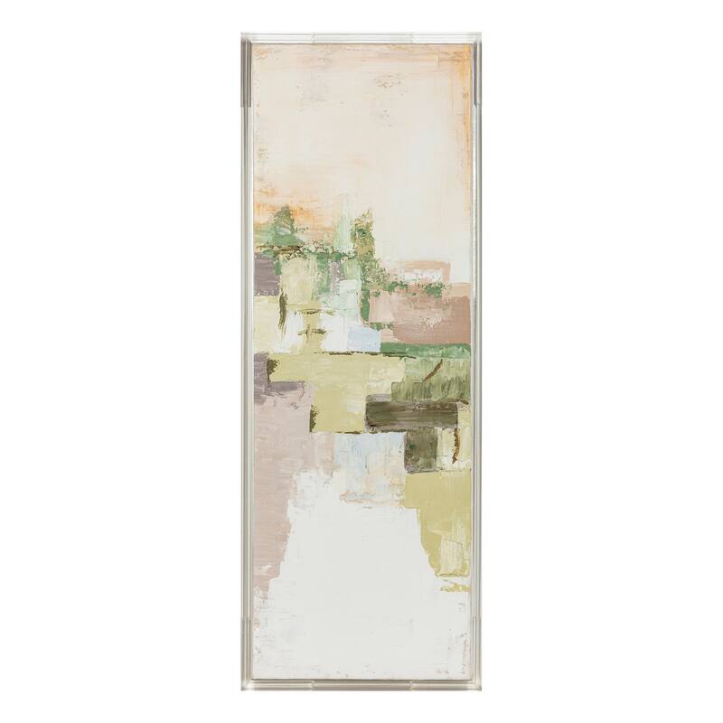 Canvas Wall Art Wood Frame Abstract Neutral Modern Finish - 60" Multi