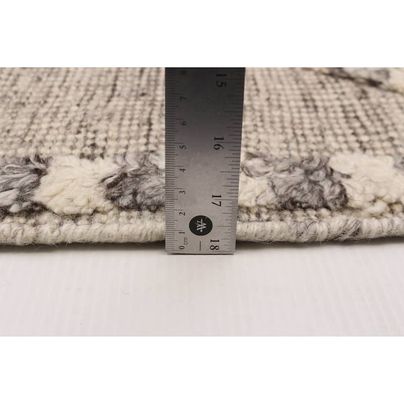 ECARPETGALLERY Hand-knotted Tangier Light Grey Wool Rug - 8'2 x 10'3