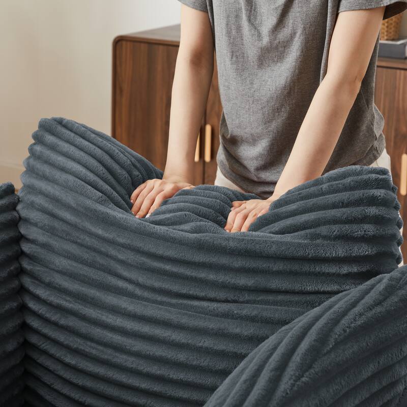 Oversized Corduroy Chaise Lounge Chair Indoor, Corduroy Upholstered Modern Sofa Couch, No Assembly Required