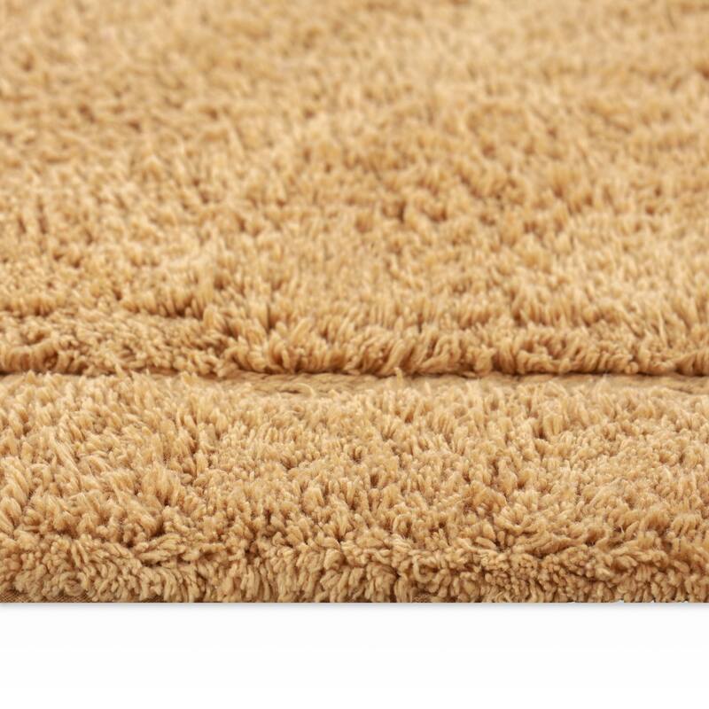 Superior Cotton Non-slip Oval Bath Rug - (Set of 2)