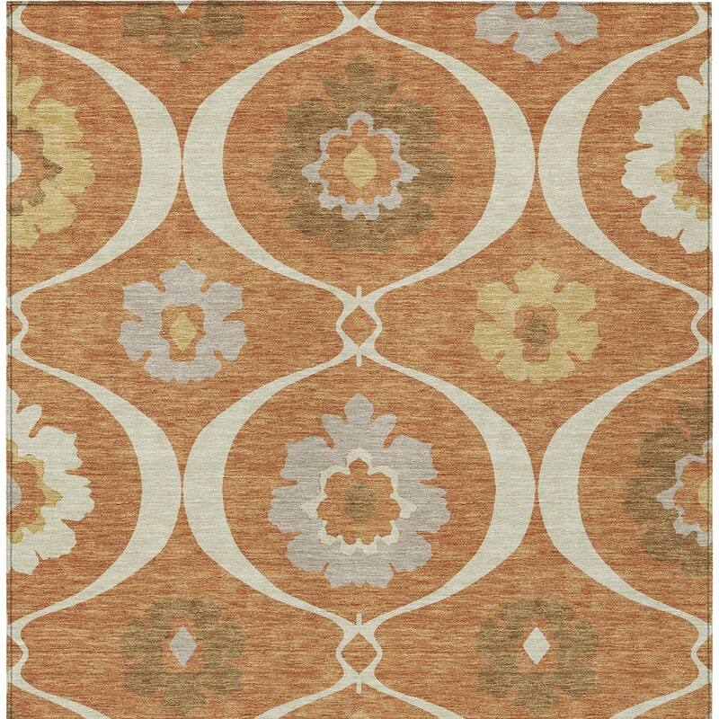 HomeRoots Medallion Transitional Rectangle Outdoor Rug
