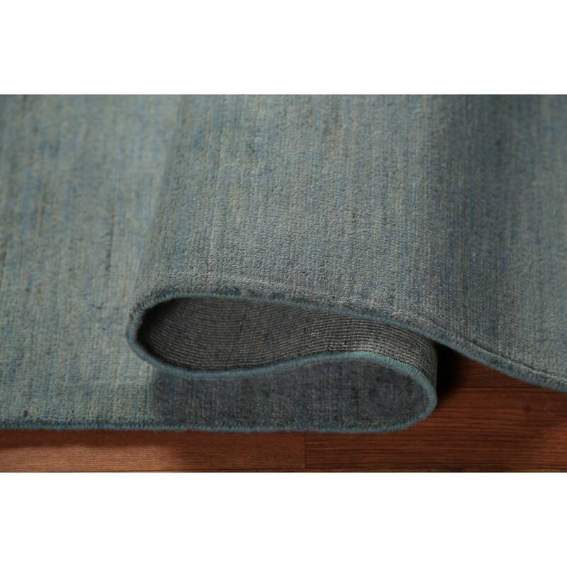 Light Blue Gabbeh Modern Rug Hand-Knotted Wool Carpet - 4'0" x 5'10"