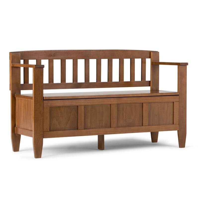 WYNDENHALL Riverside SOLID WOOD 48 inch Wide Contemporary Entryway Storage Bench - 20 inch wide