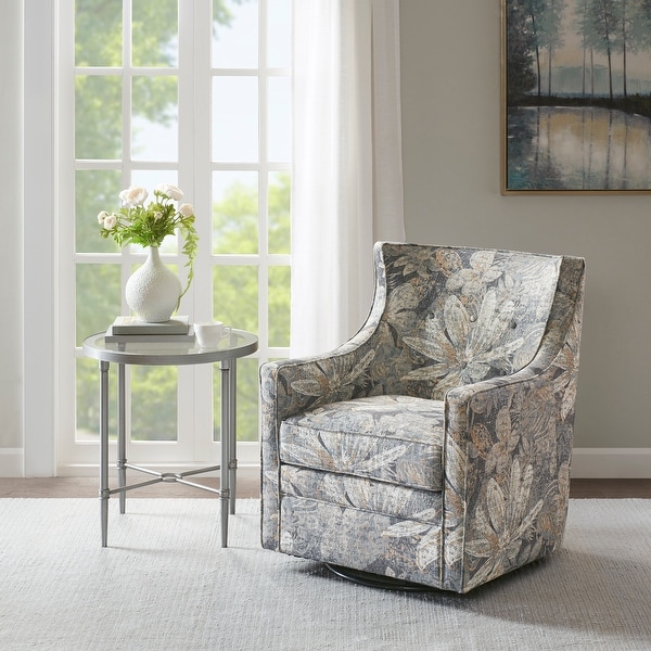 Blue swivel deals glider chair