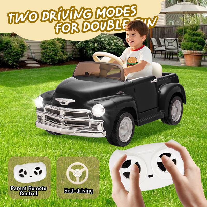 12V Kids Ride On Truck Car W/Parents Control, Licensed Chevrolet 3100 Pickup,Electric Car,High-Power Up To 4.35 Km/H,Age 3+