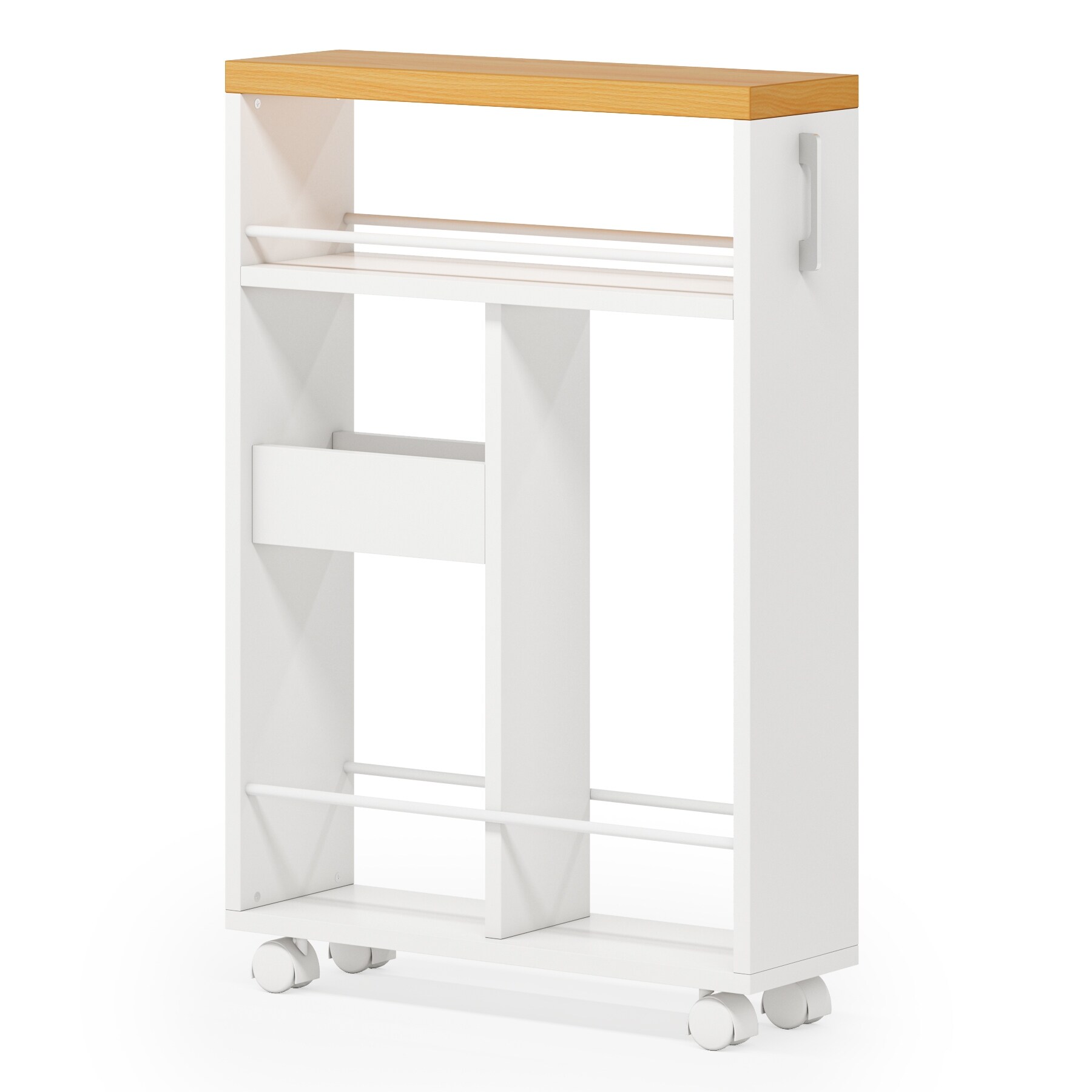 Narrow Rolling Kitchen Cart, 4 Tier Bathroom Cart