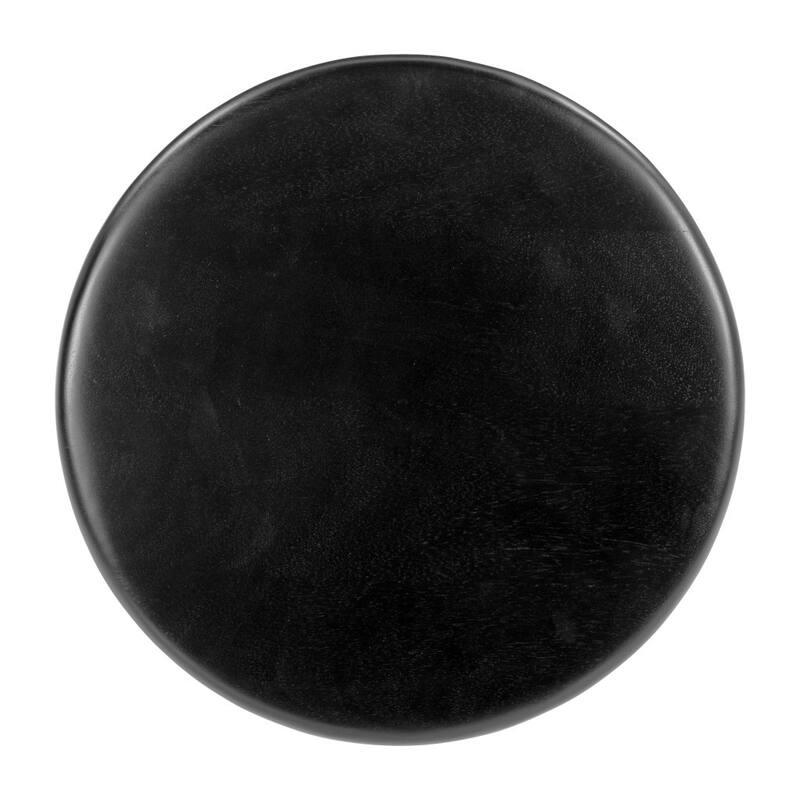 HomeRoots 20" Black Solid Wood Round Pedestal End Table - 15' X '20.1' X '15