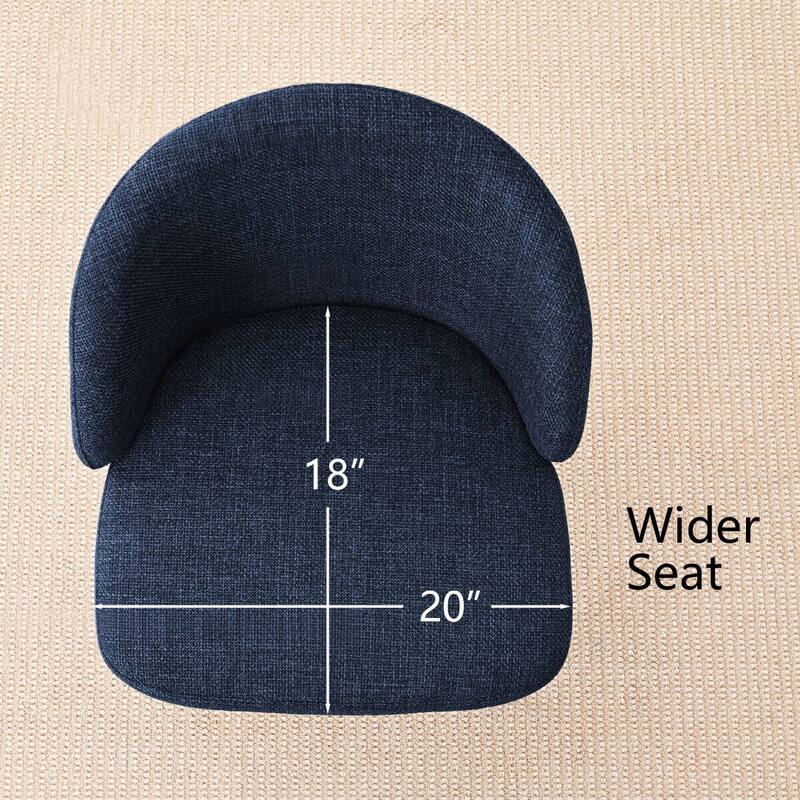 Modern Fabric Dining Chairs with Curved Back(Set of 2)