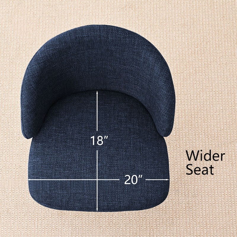 Modern Fabric Dining Chairs with Curved Back and Steel Legs, Set of 4