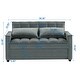 preview thumbnail 5 of 18, Loveseat Couches Chair Velvet Upholstered Sofa with Pull out Multifunctional Sofa Bed and Adjustable Backrest, Plastic Feet