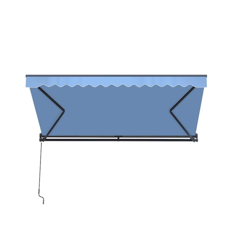ALEKO Moroccan Semi-Cassette Motorized Patio Awning - Sky Blue - 16 x 10 Feet