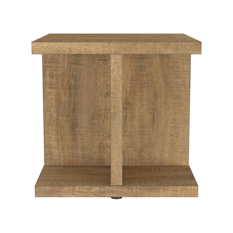 Square Engineered Wood End Table in Mango