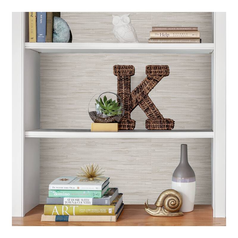 NuWallpaper Cream Faux Grassweave Peel & Stick Wallpaper - 216in x 20.5in x 0.025in