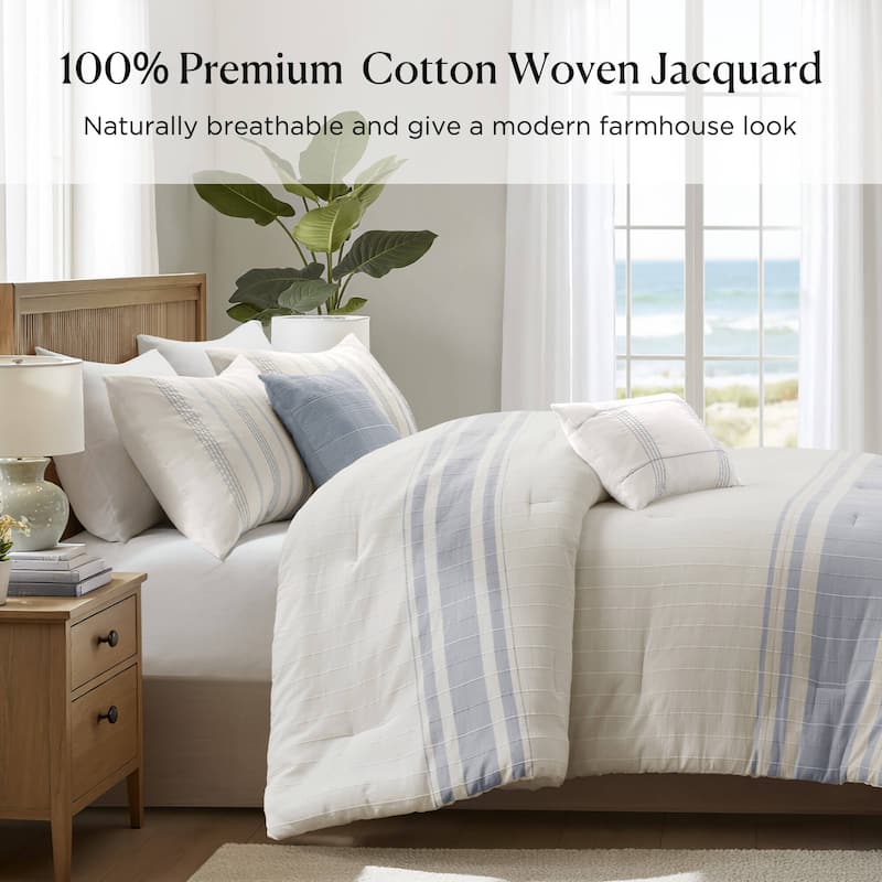 Harbor House Morgan 6 Piece Cotton Jacquard Oversized Comforter Set