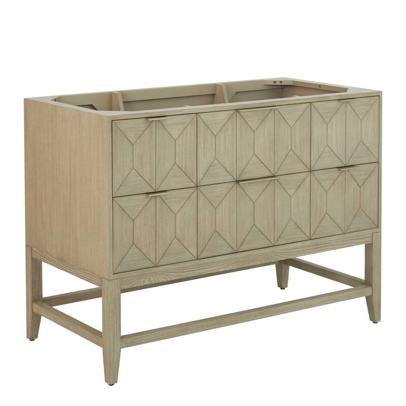 James Martin Vanities D100-V48 Emmeline 48" Single Basin Ash Wood - Pebble Oak - Oak Finish