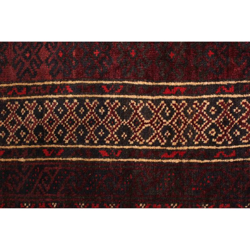 ECARPETGALLERY Hand-knotted Teimani Dark Burgundy Wool Rug - 2'5 x 3'11