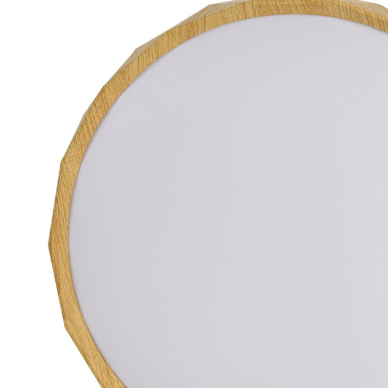 Dimmable LED Flush Mount Ceiling Light with Wood Look Finish 5 CCT 30W