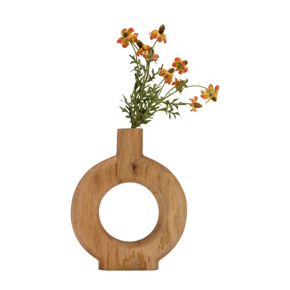 Sagebrook Home Natural Wood Donut Shaped Vase