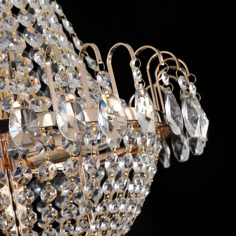 7-Light Gold Crystal Chandelier