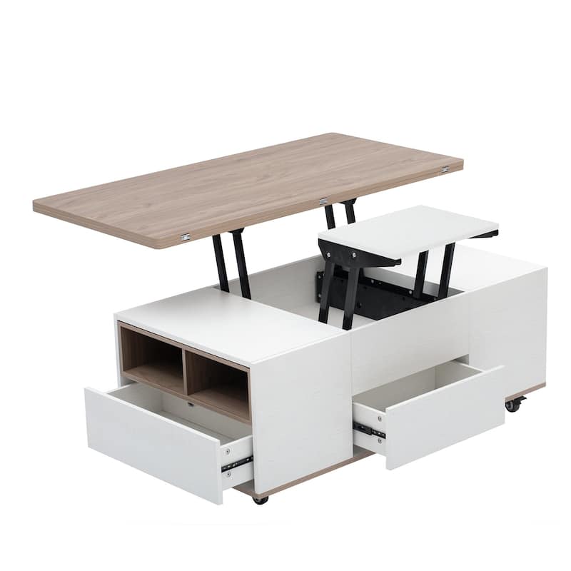 Modern Lift Top Coffee Table Multi Functional Table with 3 Drawers