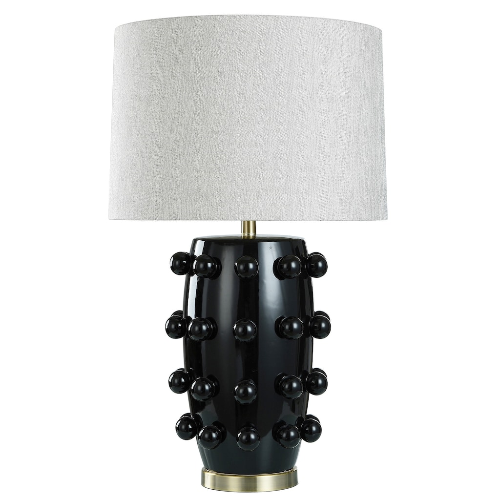 Marni Table Lamp- Black - Black Finish On Ceramic Body With Brass Base - 18"L x 18"W x 30.5"H - 18"L x 18"W x 30.5"H