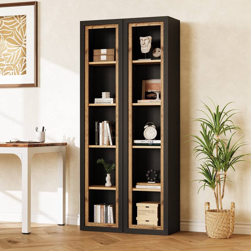 70.9" Bookcase with Open Cubes, Extra Tall Bookshelf, Freestanding Storage Shelf for Living Room, Bedroom, Study
