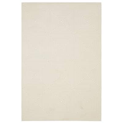 Style Haven Ripley Tone-on-Tone Geometric Ivory Mixed Pile Area Rug