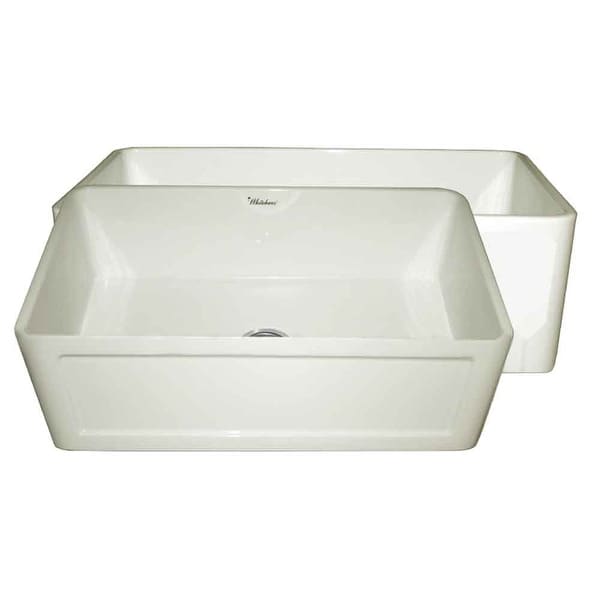 Whitehaus WHPLCON2719 Reversible 27" Single Basin Fireclay Farmhouse Kitchen Sink