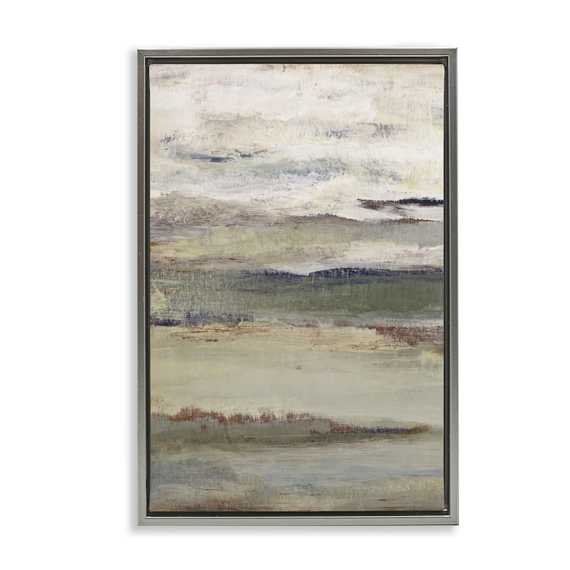 Stupell Abstract Earth's Layers Framed Floater Canvas Wall Art Design By Lanie Loreth - 21 x 31 - Grey
