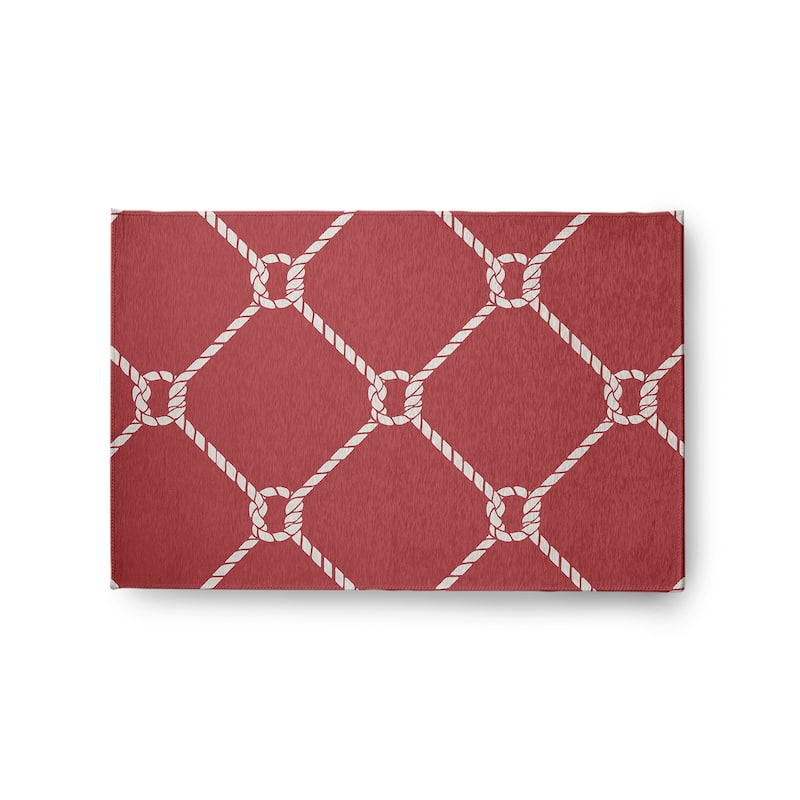 Ahoy Nautical Chenille Rug - Ligonberry Red - 2' x 3'