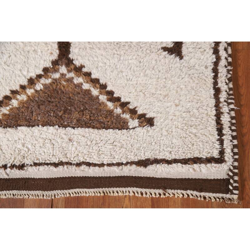 Plush Beige Turkish Anatolian Runner Rug Handmade Wool Carpet - 3'3"x 12'2"