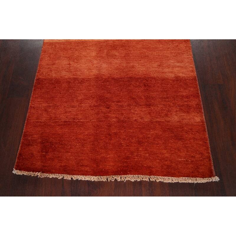 Striped Contemporary Oriental Gabbeh Kashkoli Runner Rug Wool Handmade - 3'1" x 16'6"
