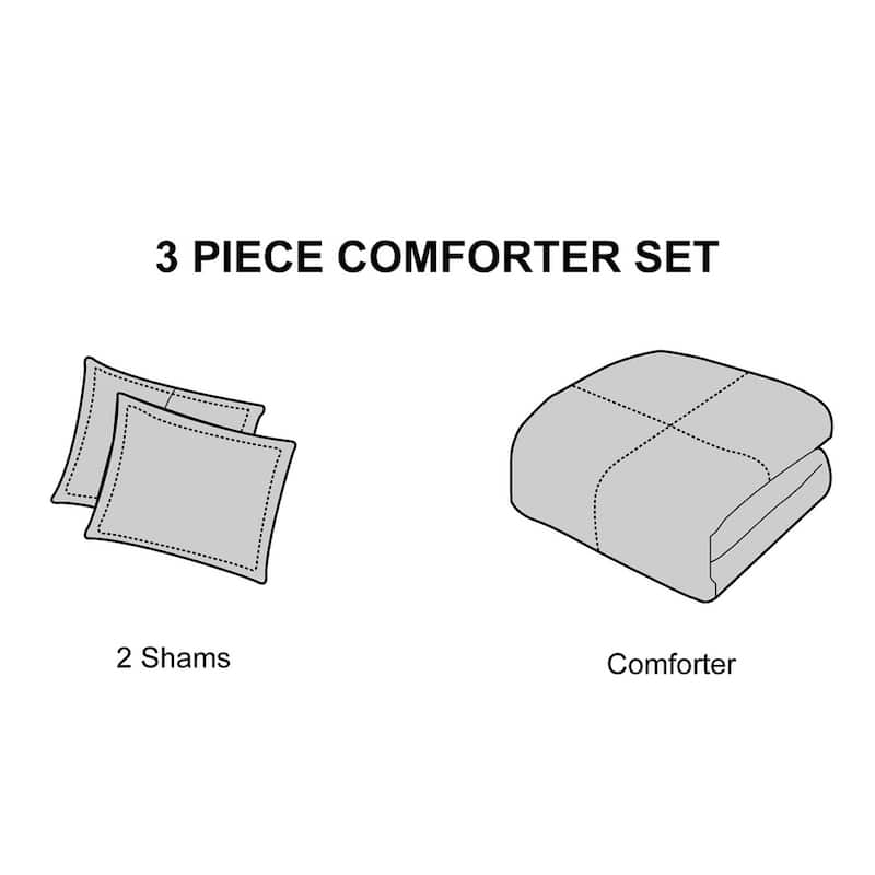 Nanshing Snowfall 3 Piece Ultra Plush Sherpa Comforter Set