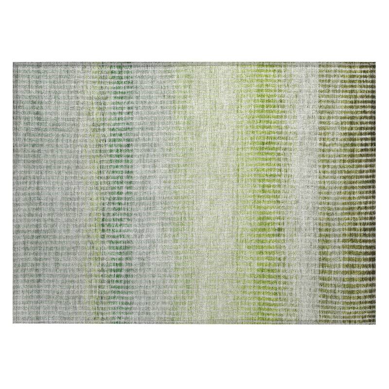 Machine Washable Indoor/ Outdoor Contemporary Stripes Chantille Rug