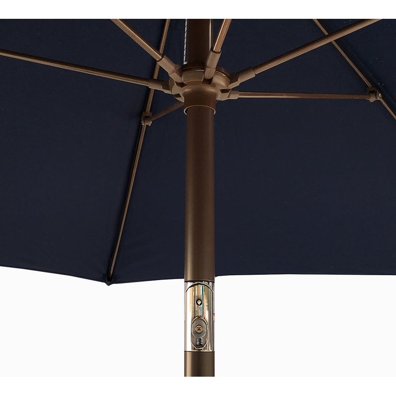 Tropishade 9 ft. Aluminum Bronze Patio Umbrella with Navy Cover