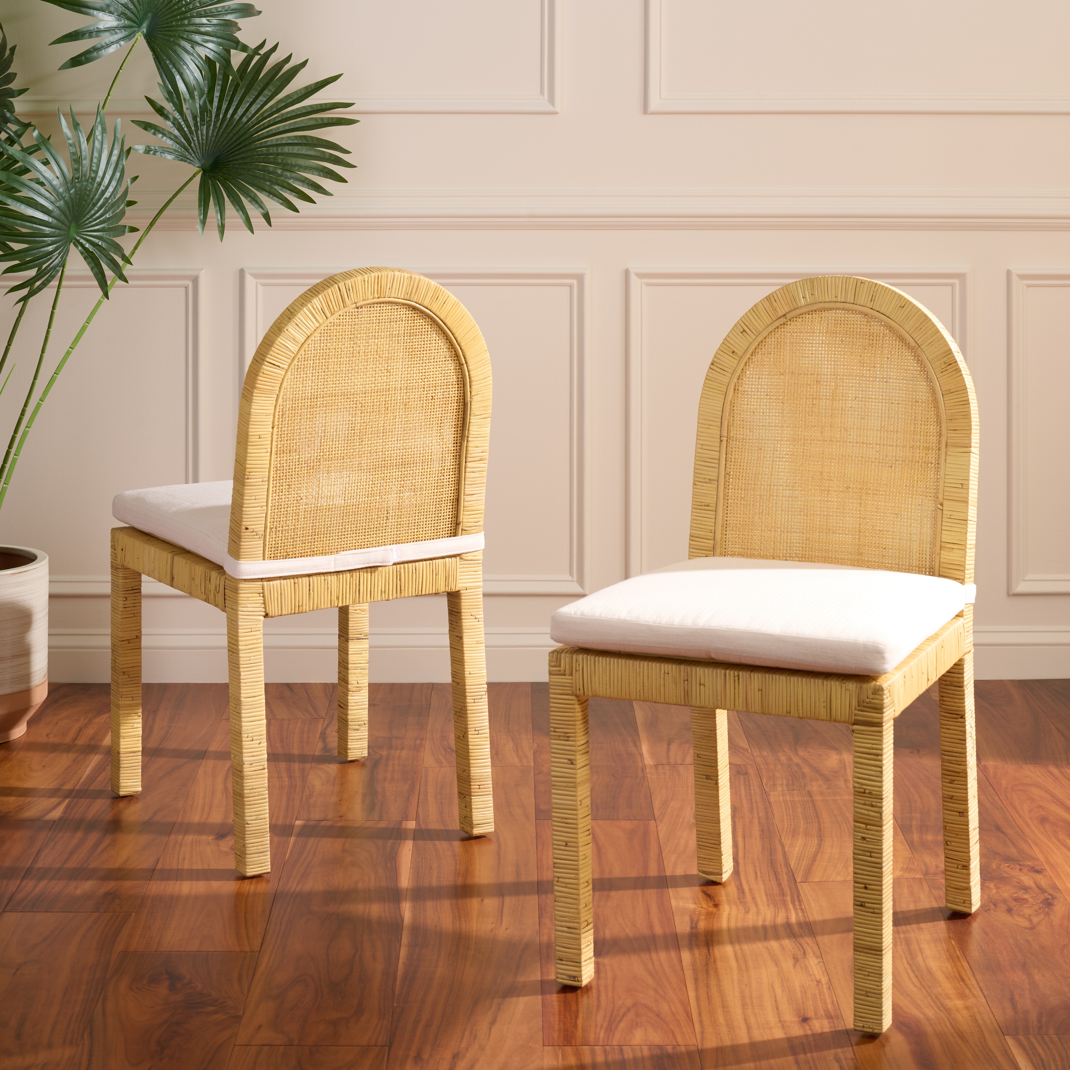 SAFAVIEH HOME Tojo Cane Rounded Back Dining Chair (Set of 2) - 23