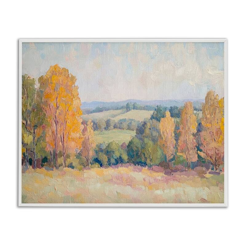 Stupell Countryside in Autumn Framed Giclee Art Design By Petal Prints Design - 20 x 16 - White