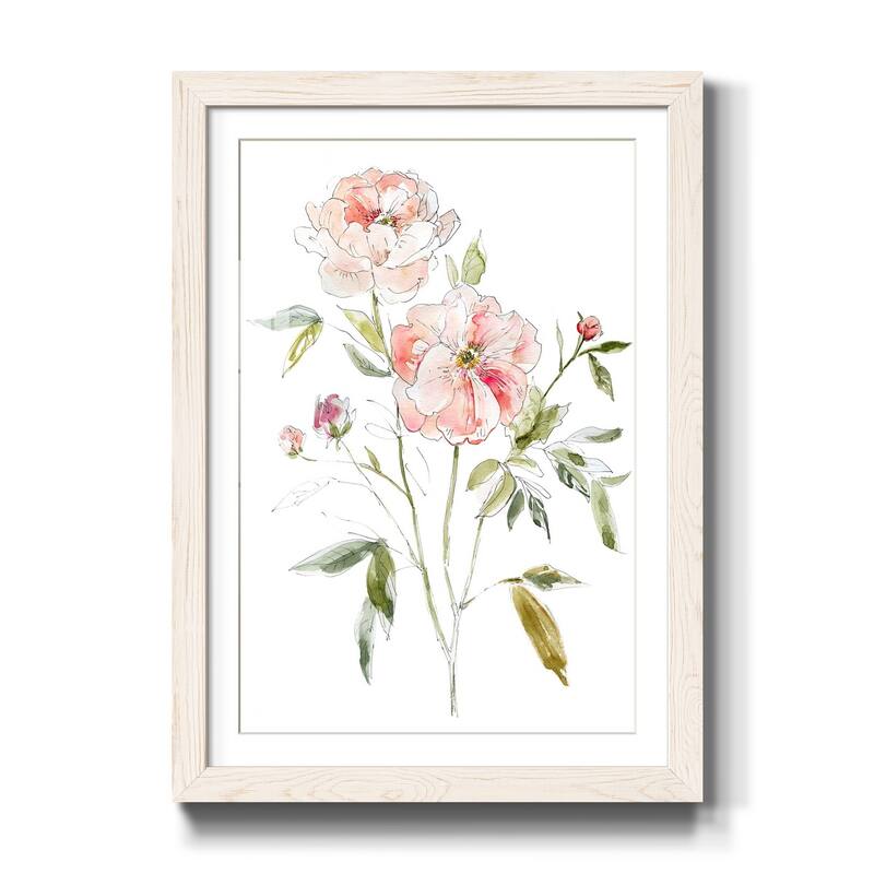 Sketchbook Cottage Rose I-Premium Framed Print - Ready to Hang - 23X32 - White