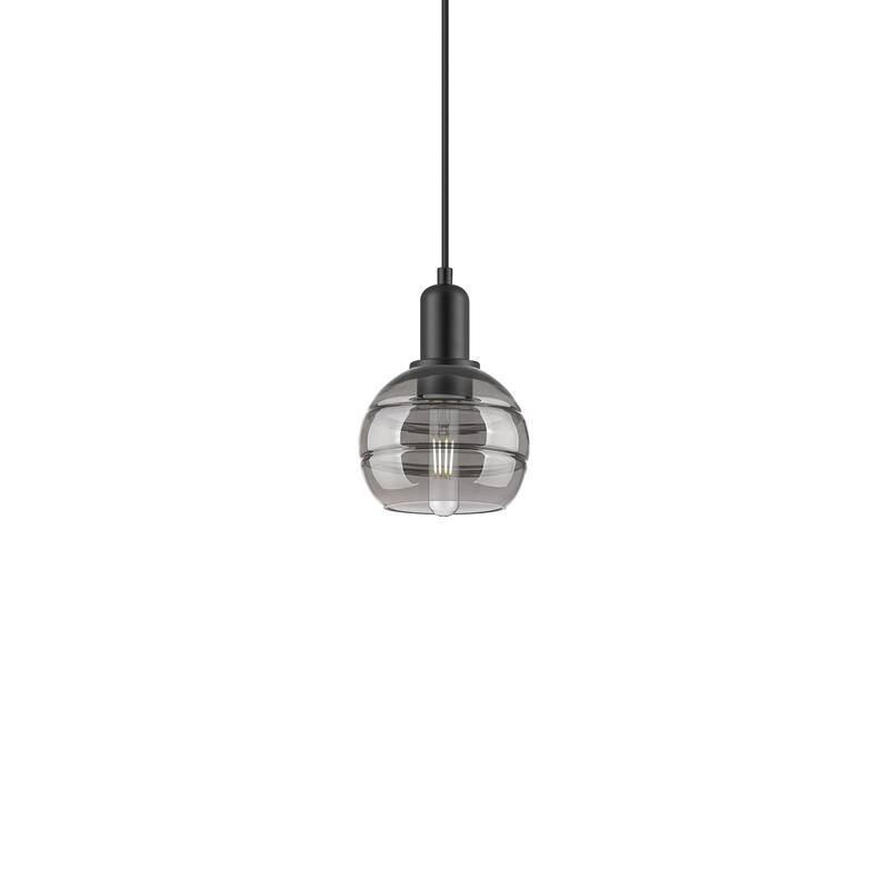 Innovations Lighting 716-1P-9-6 Rochester Pendant Rochester 6" Wide - Matte Black / Light Smoke
