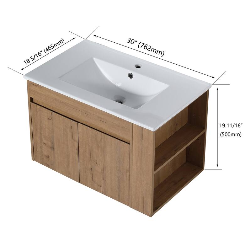 Topcraft 30-inch Wall Mount Bathroom Cabinet with Sink