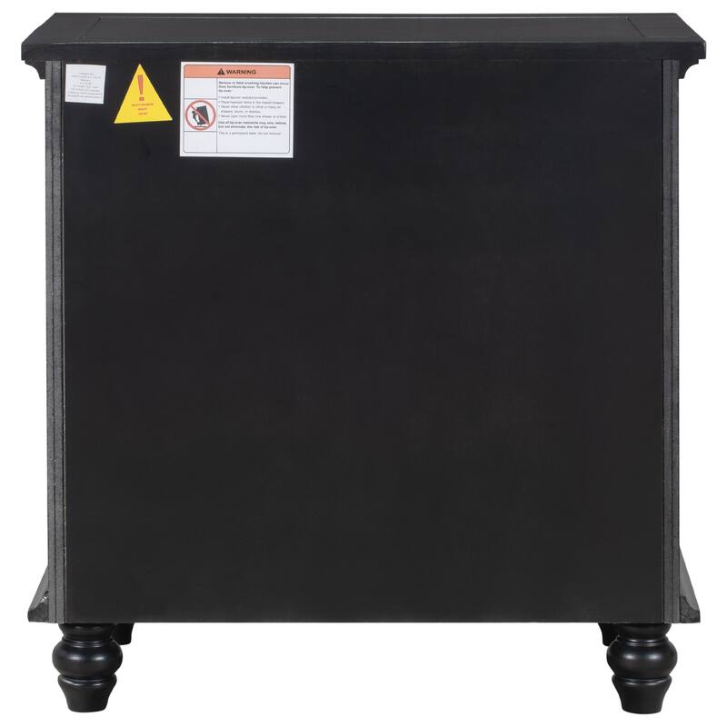 U_STYLE 28'' Painted Nightstand: 3 Drawers + Pull-Out Tray - Minimalist Design