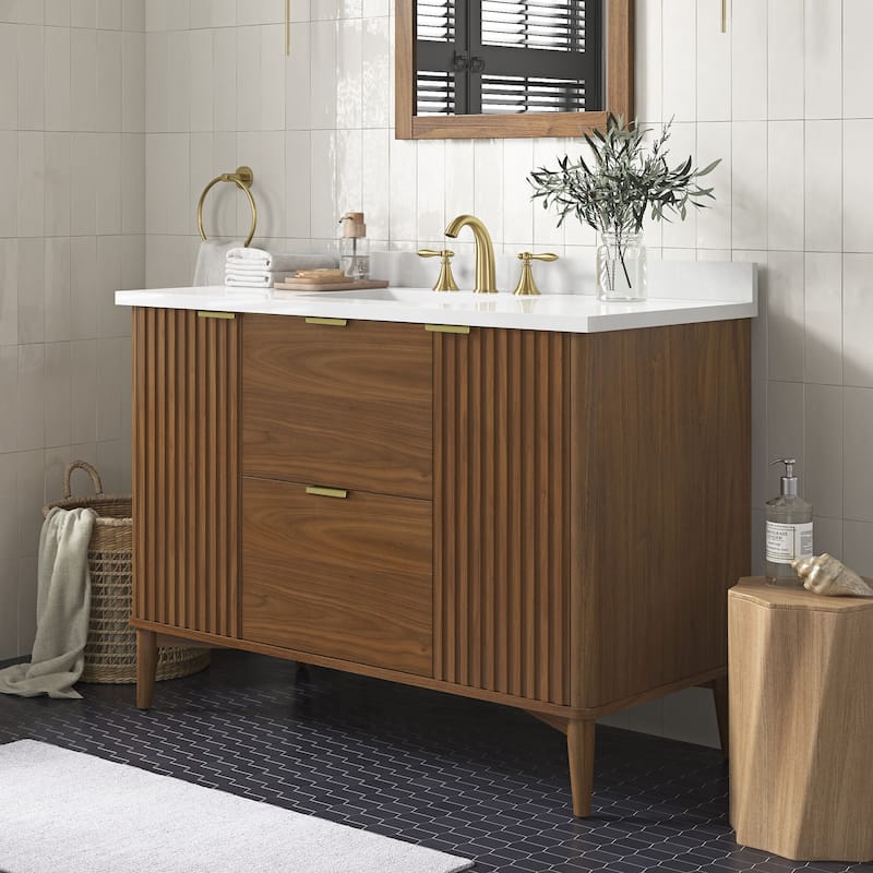 Gabi Bathroom Vanity with White Engineered Stone Top