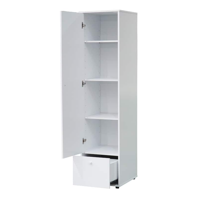 Wardrobe Armoire Closet, Tall Storage Cabinet, White