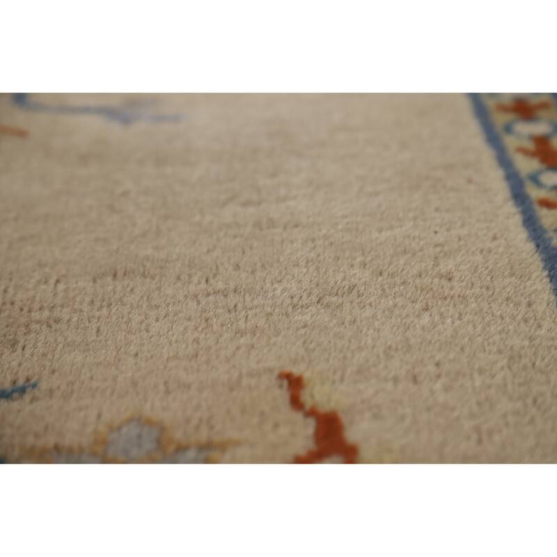 Hand Knotted Oriental 100% Wool Carpet Traditional Medallion Brown Art Deco Area Rug - 11' 1'' X 8' 7''